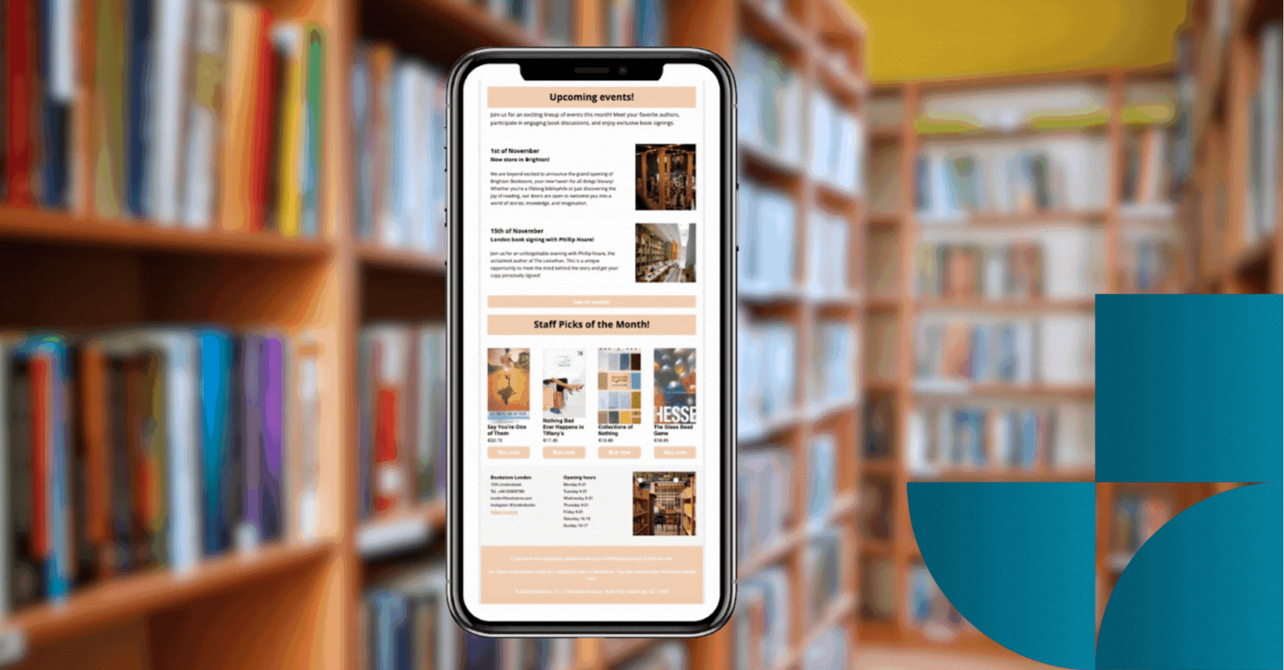 Example image of Custobar store modules in emails